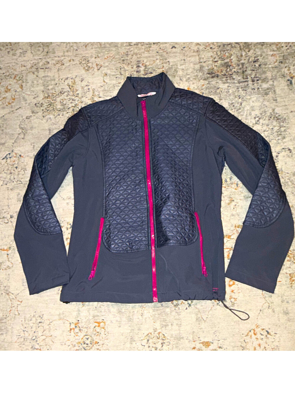 Arctix 8K Women’s M Black/Pink Softshell Track Jacket Full Zip Pockets A349